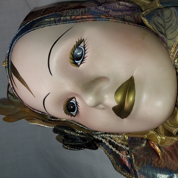 Vintage Stuffed Carnival Ceramic Wall Face Mask Stuffed - Picture 7 of 7